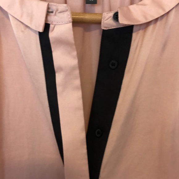 Silky Naf Naf soft pink/black sleeveless blouse - Picture 5 of 7